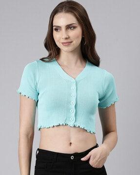 v-neck crop top