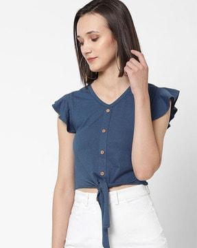 v-neck crop top