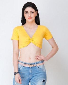 v-neck crop top