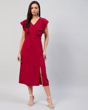 v-neck empire dress