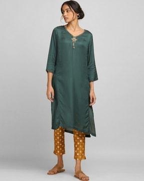 v-neck flared kurta