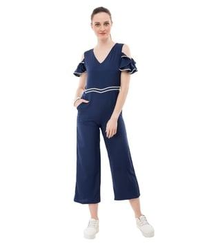 v-neck jumpsuit with slip pockets