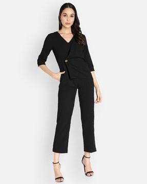 v-neck jumpsuit