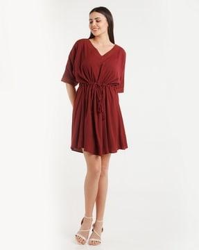 v-neck kaftan dress