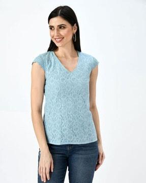 v-neck lace top