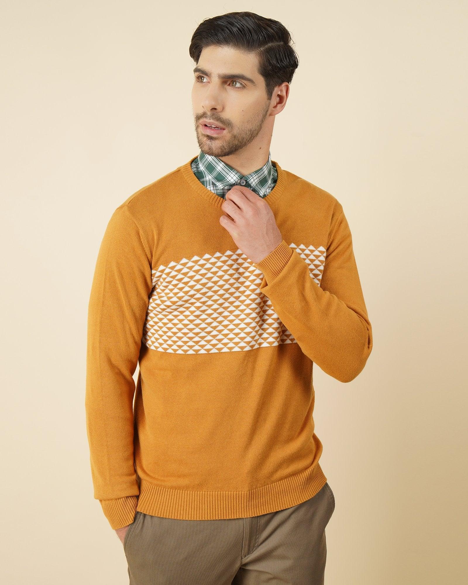 v-neck mustard solid sweater - ursae