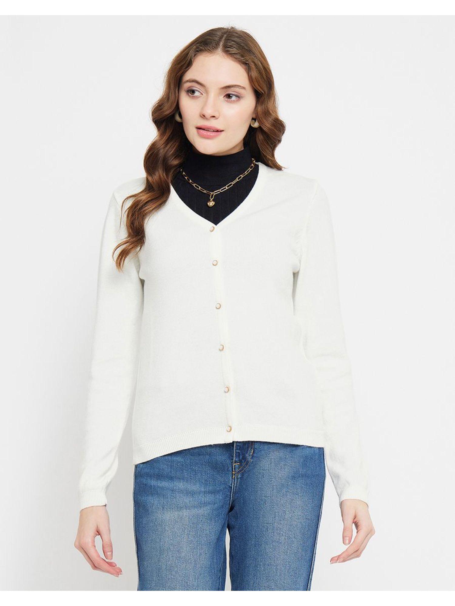 v-neck off-white cardigan