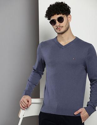 v-neck organic cotton sweater