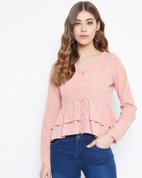 v-neck peplum top