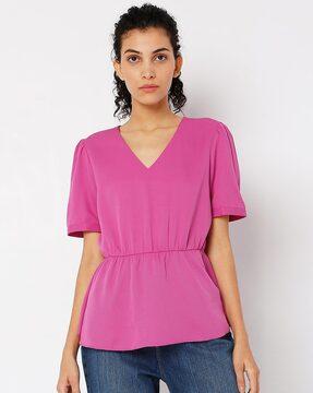 v-neck peplum top