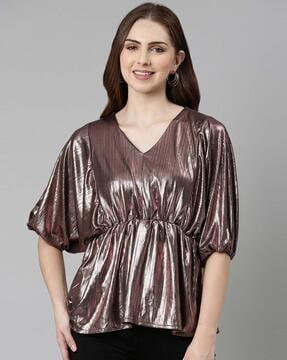 v-neck polyester top