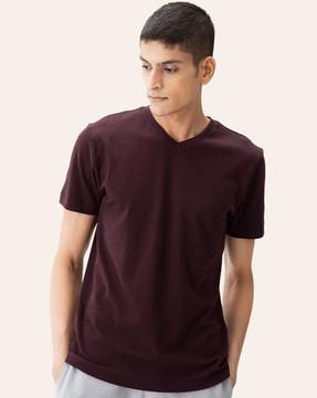 v-neck premium cotton regular fit t-shirt