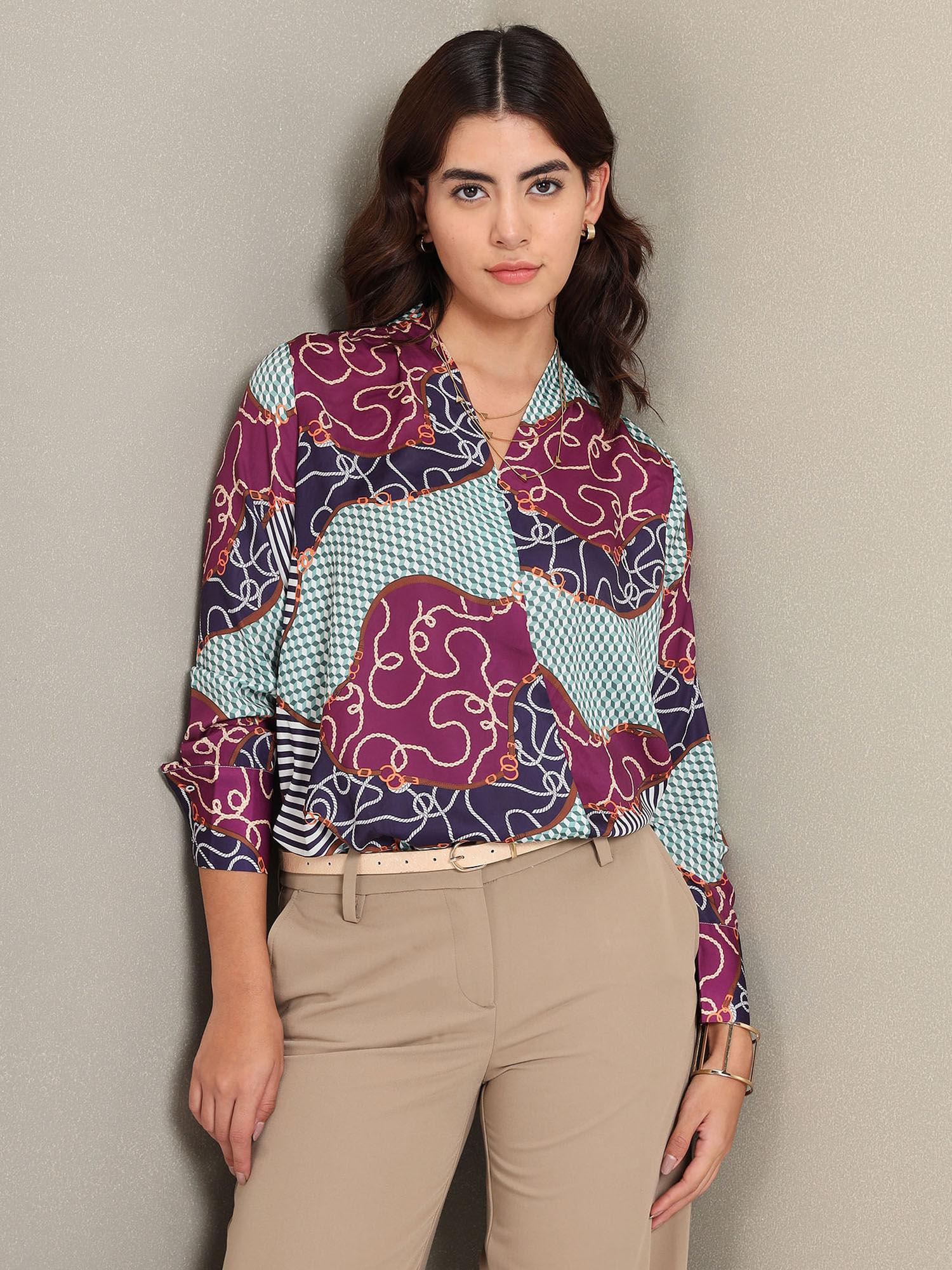 v-neck printed top