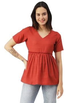 v-neck regular-fit top