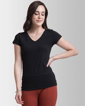 v-neck relaxed fit polo t-shirt