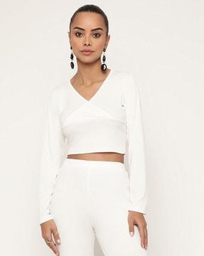 v-neck ribbed crop top