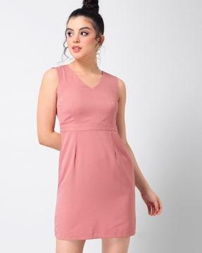 v-neck shift dress