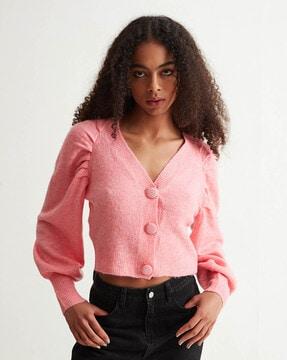 v-neck short cardigan