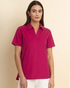 v-neck short sleeves top