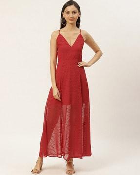 v-neck sleeveless gown dress