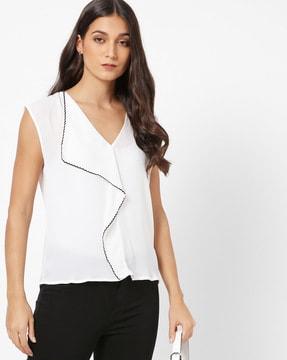 v-neck sleeveless top