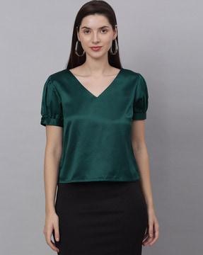 v-neck slim-fit top