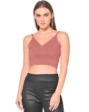 v-neck slim fit wrap top