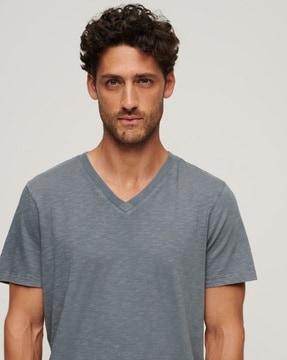 v-neck slub short-sleeve t-shirt