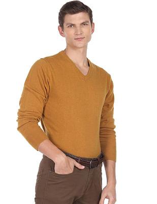 v-neck solid sweater