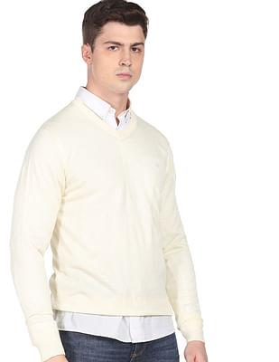v-neck solid sweater