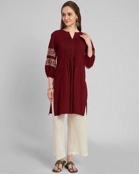 v-neck straight kurta