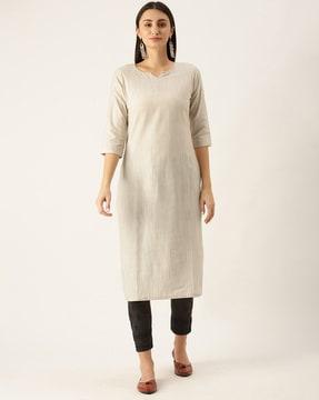 v-neck straight kurta