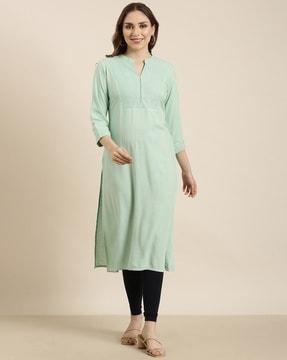 v-neck straight kurta