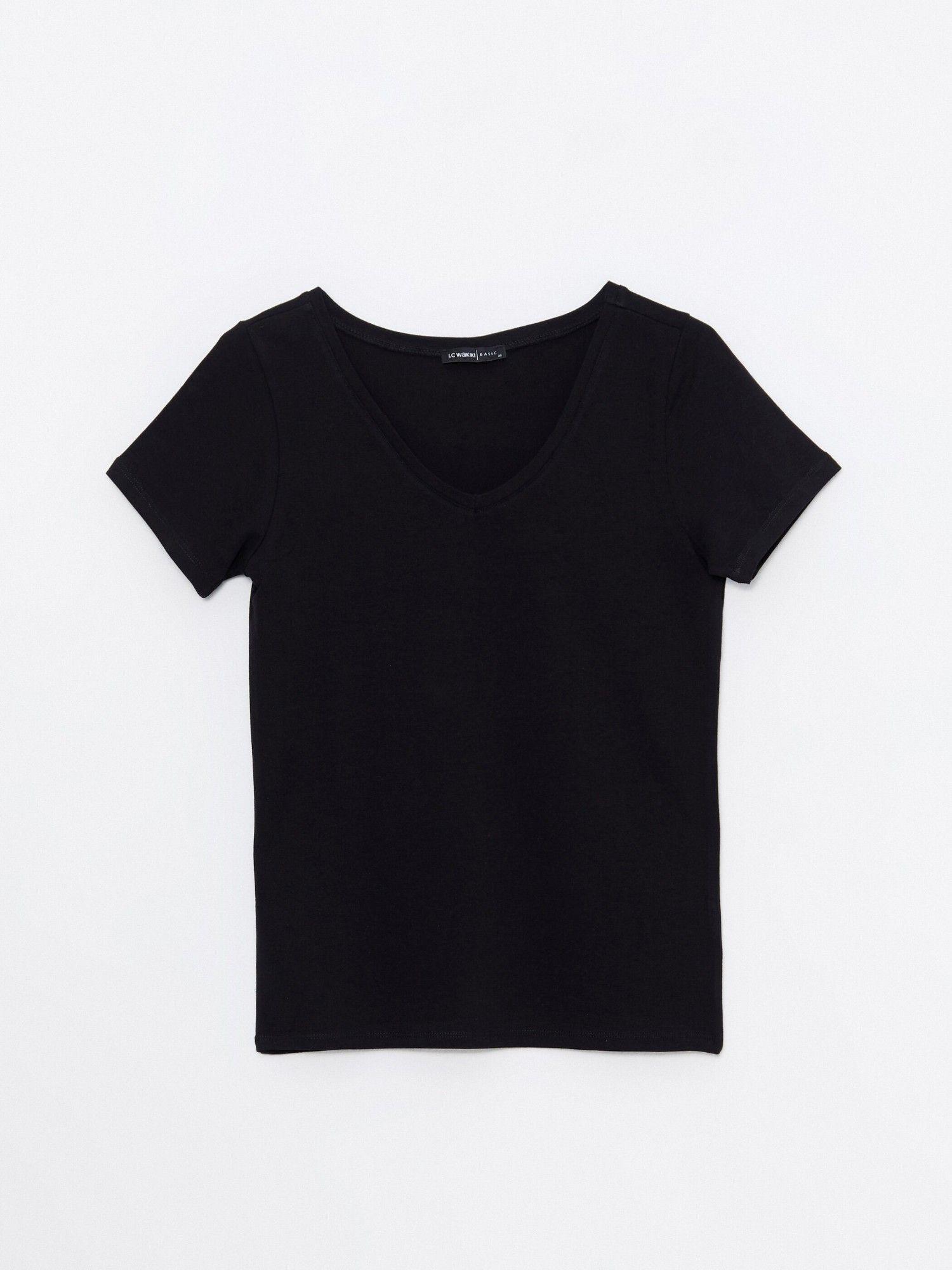 v-neck straight short sleeve cotton womens t-shirt