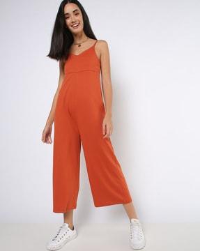 v-neck strappy jumpsuit