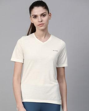 v-neck t-shirt with branding