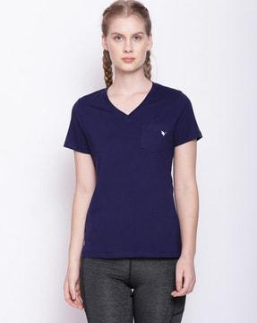 v-neck t-shirt with patch pocket