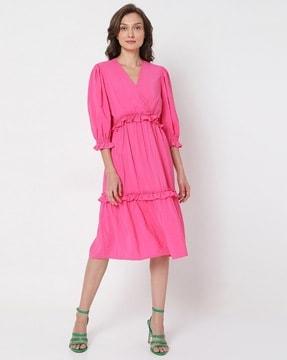 v-neck tiered dress