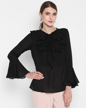 v-neck top with bell sleeves