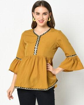 v-neck top with bell sleeves