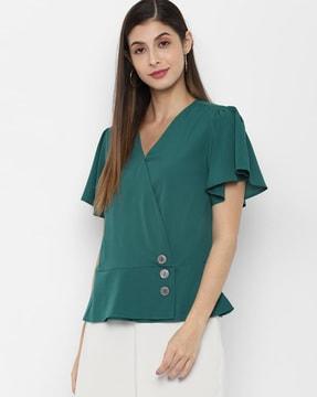 v-neck top with bell sleeves