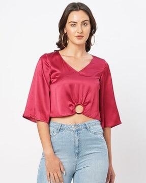 v-neck top with cutout