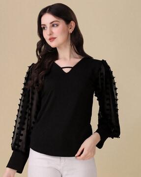 v-neck top with full sleeves