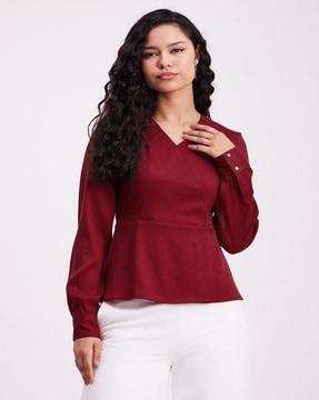 v-neck top with full sleeves