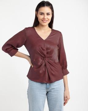 v-neck top with full sleeves