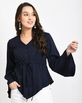 v-neck top with kimono sleeves