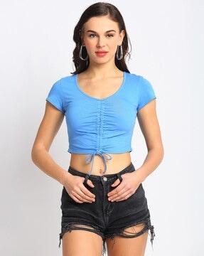 v-neck top with short sleeves