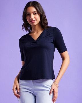 v-neck top with short sleeves