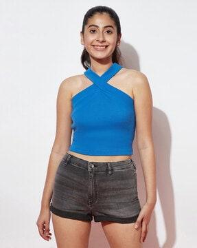 v-neck top with short sleeves