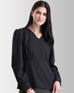 v-neck tunic top with full sleeves